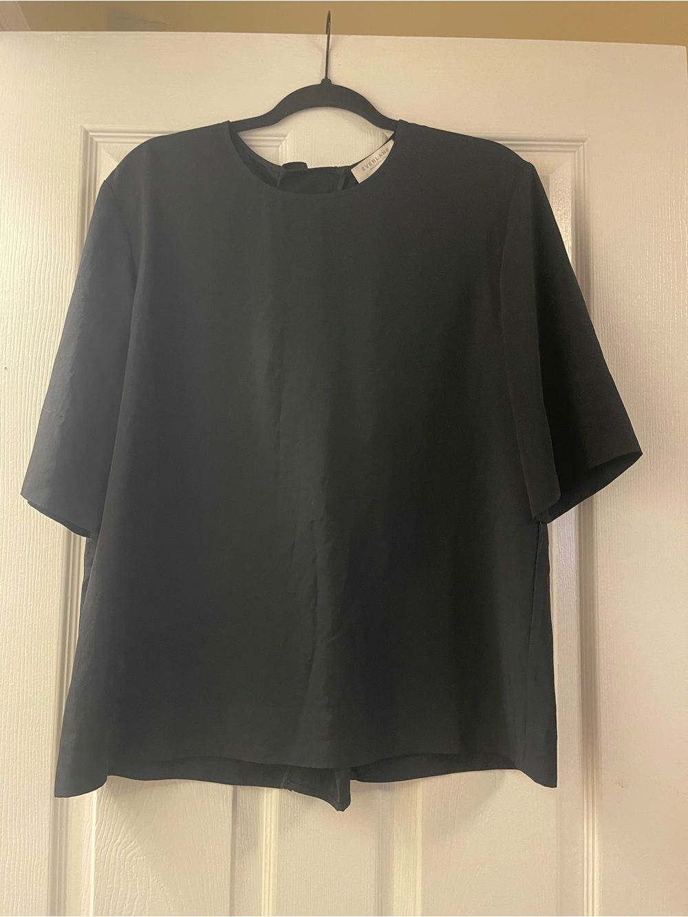 Everlane Black Two-Way Back Zip Blouse Size 8